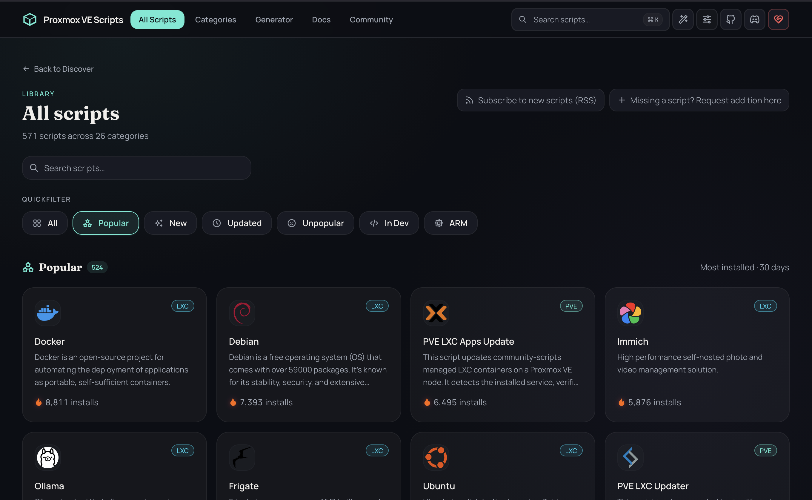 Proxmox VE Helper Scripts library